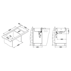 Komplet - zlewozmywak CANTO 30 ROYAL z baterią QUEEN