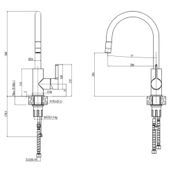 Komplet - zlewozmywak CANTO 30 ROYAL z baterią QUEEN