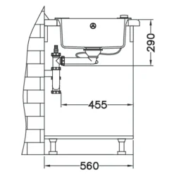 Komplet - zlewozmywak CANTO 130 z baterią GALLA i matą ALLROUND beton