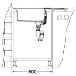 Komplet - zlewozmywak CANTO 130 z baterią GALLA i matą ALLROUND beton