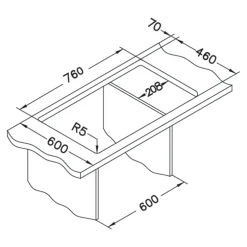 Komplet - zlewozmywak CANTO 130 z baterią GALLA i matą ALLROUND beton