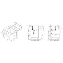 Komplet - zlewozmywak FLIN 30 ROYAL z baterią QUEEN