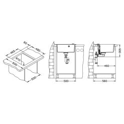 Komplet - zlewozmywak FLIN 20 ROYAL z baterią QUEEN