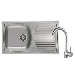 Komplet - zlewozmywak SNOW 170 z baterią FLUO