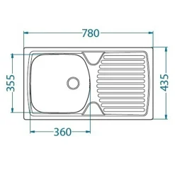 Komplet - zlewozmywak SNOW 170 z baterią FLUO
