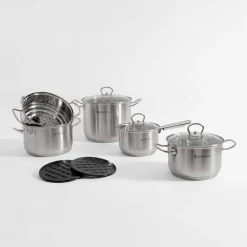 Komplet garnków ze stali nierdzewnej ACERO 11 elementów