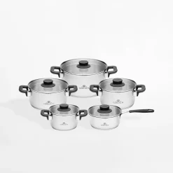 Komplet garnków ze stali nierdzewnej PURE 10 el.
