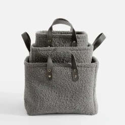 Komplet koszy do przechowywania szare, 3 sztuki