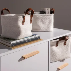 Komplet koszy do przechowywania białe, 3 sztuki