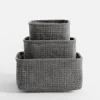 Komplet koszy do przechowywania szary, 3 sztuki