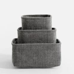 Komplet koszy do przechowywania szary, 3 sztuki