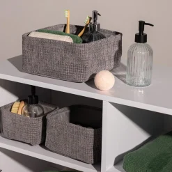 Komplet koszy do przechowywania szary, 3 sztuki