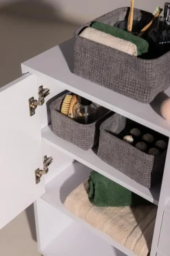 Komplet koszy do przechowywania szary, 3 sztuki