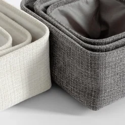 Komplet koszy do przechowywania szary, 3 sztuki