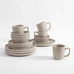 Komplet obiadowo-kawowy szary MATTEO, 16 elementów