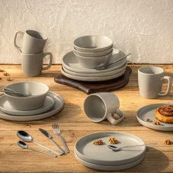 Komplet obiadowo-kawowy szary MATTEO, 16 elementów