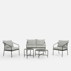 Komplet ogrodowy sofa, 2 fotele i 2 stoliki SURRI