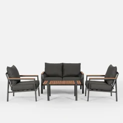 Komplet ogrodowy szary HENTILLA