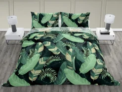 Komplet pościeli bawełnianej w liście bananowca TRENDY 220x200 cm
