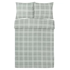 Komplet pościeli w kratę szary GRID 200x220 cm
