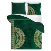 Komplet pościeli z satyny bawełnianej zielona MANDALA 220x200 cm