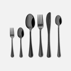 Komplet sztućców czarnych LUCE, 24 elementy