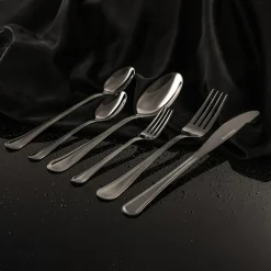 Komplet sztućców czarnych LUCE, 24 elementy