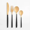 Komplet sztućców dla 6 osób NOBLE GOLD BLACK 24 el.