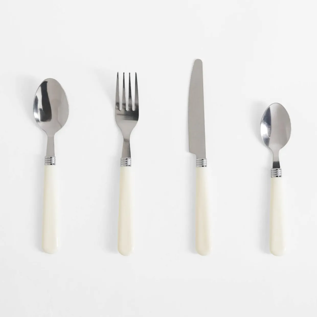 Komplet sztućców kremowy LORTIS 24 el.