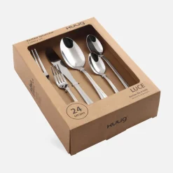 Komplet sztućców srebrnych LUCE, 24 elementy