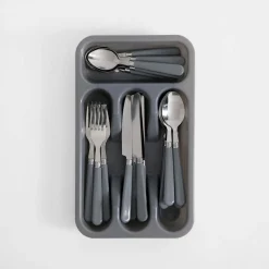 Komplet sztućców szary LORTIS 24 el.