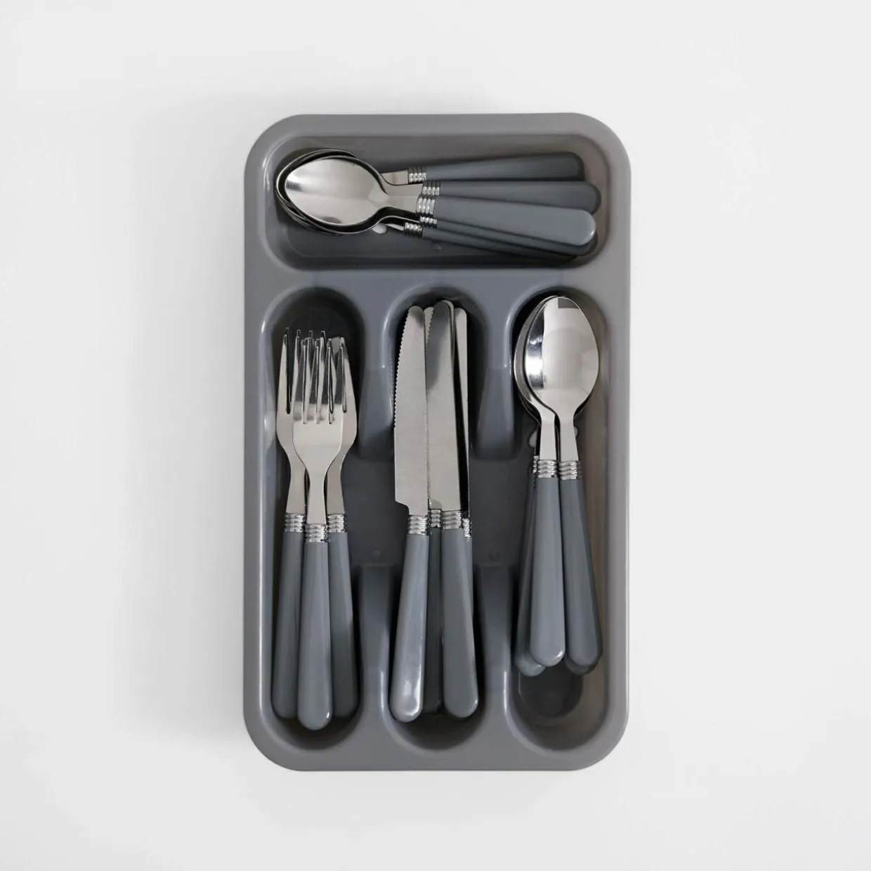 Komplet sztućców szary LORTIS 24 el.