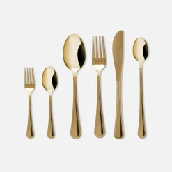 Komplet sztućców złotych LUCE, 24 elementy