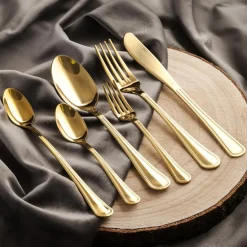 Komplet sztućców złotych LUCE, 24 elementy