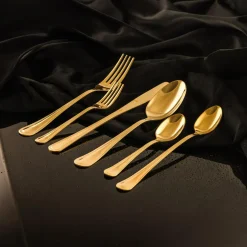 Komplet sztućców złotych LUCE, 24 elementy