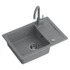 Komplet zlewozmywak QUADRON szary SMART 1K/Z/K/O 62X44 z szarą baterią