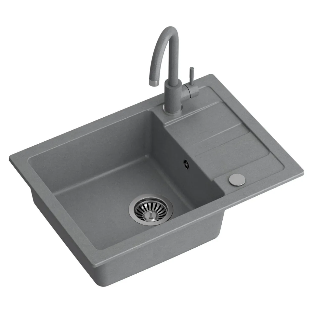 Komplet zlewozmywak QUADRON szary SMART 1K/Z/K/O 62X44 z szarą baterią