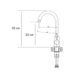 Komplet zlewozmywak QUADRON szary SMART 1K/Z/K/O 62X44 z szarą baterią