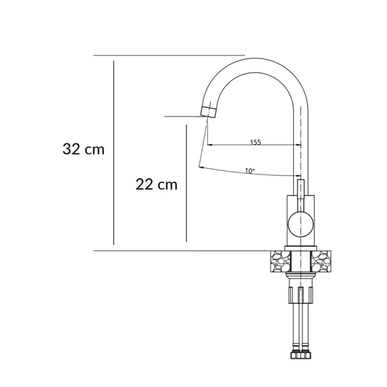 Komplet zlewozmywak QUADRON szary SMART 1K/Z/K/O 62X44 z szarą baterią