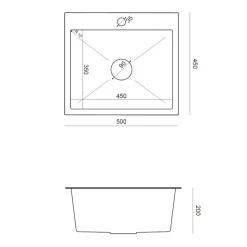 Komplet zlewozmywak QUADRON inox AVENIR BOX 50X45 cm z baterią