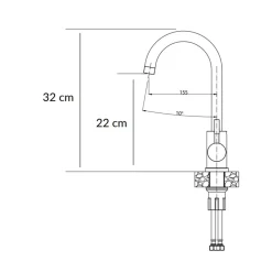 Komplet zlewozmywak QUADRON czarny PROFIT MAX 1K/Z/O 70X44 z czarną baterią