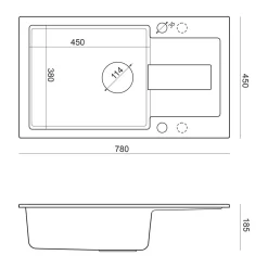 Komplet zlewozmywak QUADRON czarny BOLD XL 1K/Z/O 78x45 cm z baterią