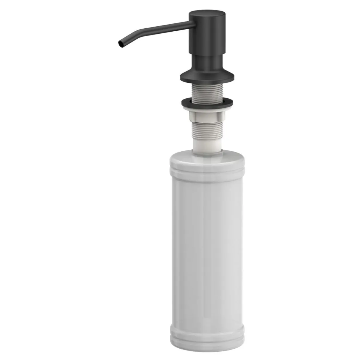 Komplet zlewozmywak QUADRON czarny SMART 62x44 cm z baterią, dozownikiem, matą i syfonem