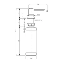 Komplet zlewozmywak QUADRON czarny SMART 62x44 cm z baterią, dozownikiem, matą i syfonem