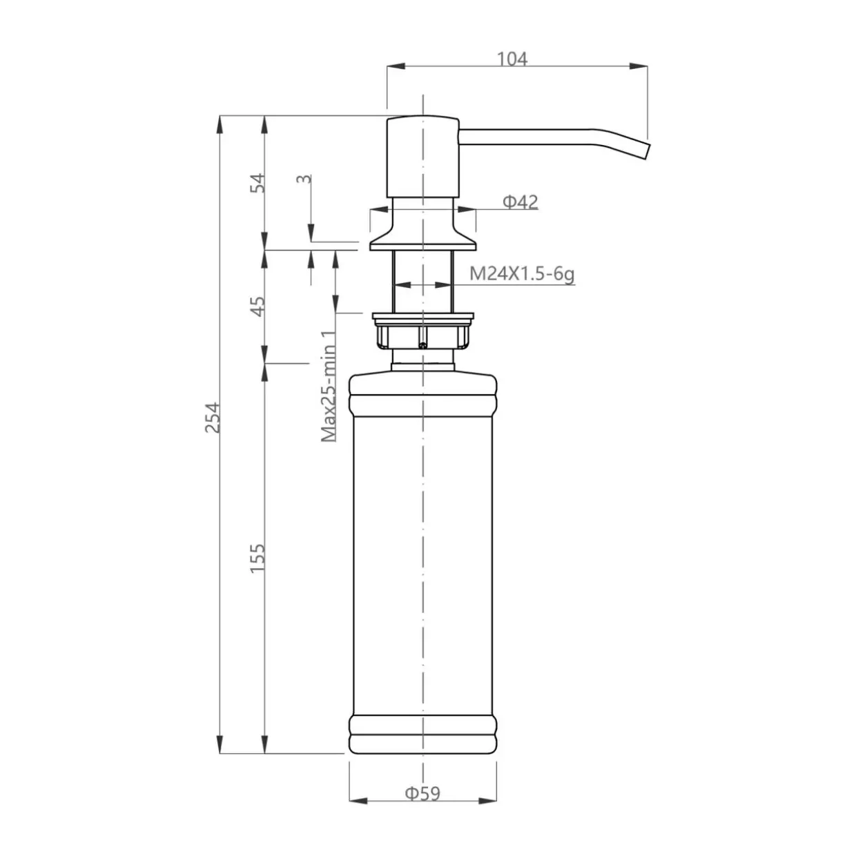Komplet zlewozmywak QUADRON czarny SMART 62x44 cm z baterią, dozownikiem, matą i syfonem