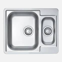 Komplet zlewozmywak stalowy satyna ALVEUS FJORD 61,5x50 z baterią chrom