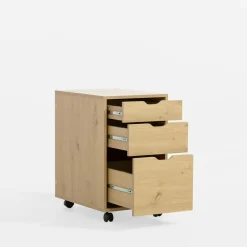 Kontenerek na kółkach LYRICE, kolor dąb