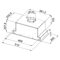 Korpus QUBIK 60x98,5 biały z czarnym okapem OKPZH18EF