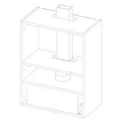 Korpus QUBIK 60x77 biały z czarnym okapem OKPZH18EF