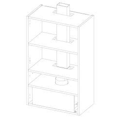 Korpus QUBIK 60x98,5 biały z czarnym okapem OKPZH19EF